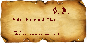 Vahl Margaréta névjegykártya